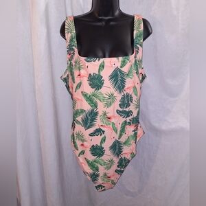 Tropical Flamingo Print Swimsuit